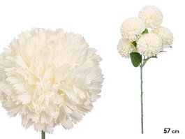 Ibergarden Vara Ramo de 5 Pompons Blanc et Vert 57 cm Plastique (Set de 12)