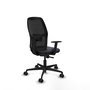 Chaise Alfera Synchro 4 positions tissu Gris foncé Maille Noir Base en nylon noir Accoudoir 1D Sans appui-tête Roulettes 65mm nylon