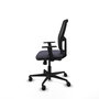Chaise Alfera Synchro 4 positions tissu Gris foncé Maille Noir Base en nylon noir Accoudoir 1D Sans appui-tête Roulettes 65mm nylon