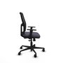 Chaise Alfera Synchro 4 positions tissu Gris foncé Maille Noir Base en nylon noir Accoudoir 1D Sans appui-tête Roulettes 65mm nylon