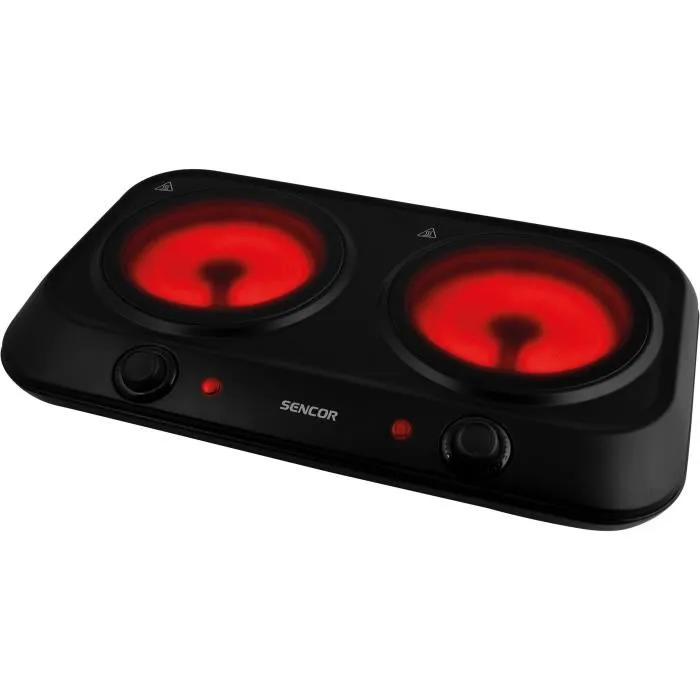 Sencor Plaque de cuisson infrarouge SCP 2263BK, 2 foyers, Noir Sencor Plaque de cuisson infrarouge SCP 2263BK, 2 foyers, Noir