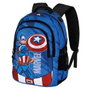 Karactermania Mochila Capitán América Run Plus FAN - Sac à dos 44x34x21 cm avec port USB, compartiments multiples et dos aéré