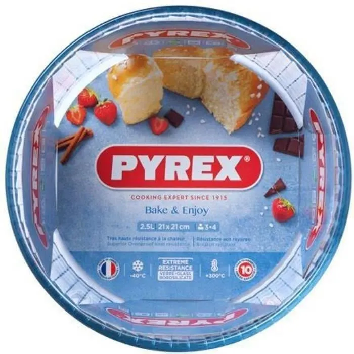 Pyrex 1450158 Moule à soufflé en verre borosilicate de 21 cm, résistant aux chocs thermiques (-40°C à +300°C), Garantie 10 ans Pyrex 1450158 Moule à soufflé en verre borosilicate de 21 cm, résistant aux chocs thermiques (-40°C à +300°C), Garantie 10 ans