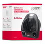 Edm Radiateur soufflant compact 1000-2000 W noir 21 x 12,5 x 27 cm avec protection surchauffe