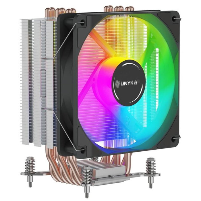 UNYKA Ventilateur Dissipateur CPU Unycool H60 ARGB, 120mm PWM, 6 Heatpipes Cuivre, 180W TDP, Silencieux UNYKA Ventilateur Dissipateur CPU Unycool H60 ARGB, 120mm PWM, 6 Heatpipes Cuivre, 180W TDP, Silencieux