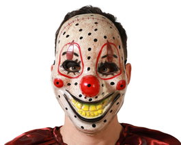 Atosa Masque de Clown Vintage avec Visage en Bois et Pois