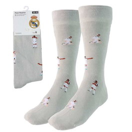 Cerdá Pack de 2 paires de chaussettes adulte Real Madrid, taille unique 36/42-38/45, gris