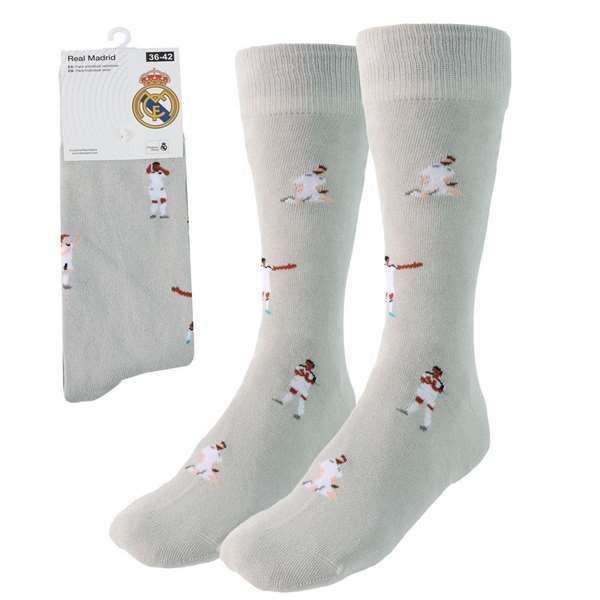 Cerdá Pack de 2 paires de chaussettes adulte Real Madrid, taille unique 36/42-38/45, gris Cerdá Pack de 2 paires de chaussettes adulte Real Madrid, taille unique 36/42-38/45, gris