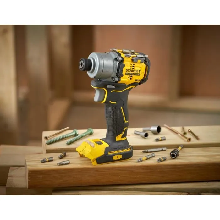 Stanley Fatmax Visseuse à chocs sans fil 18V SFMCF830B-XJ, Moteur Brushless, 203 Nm, 3 vitesses, Mandrin métallique, Éclairage LED