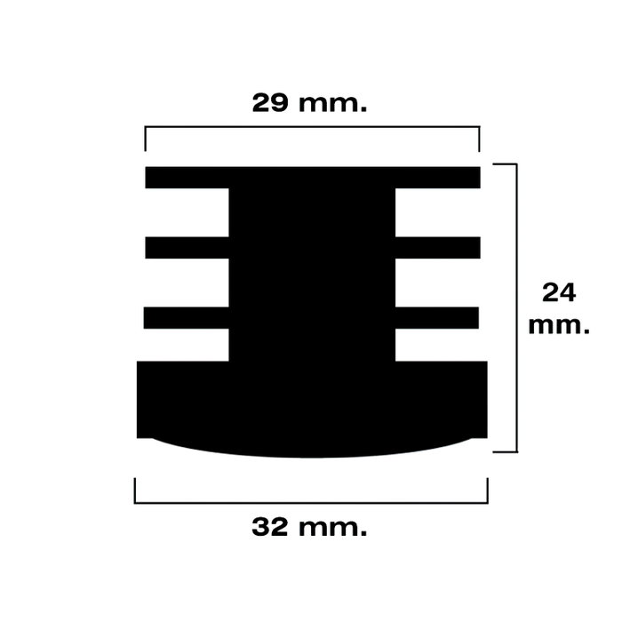 MAURER Embout de protection rond intérieur noir 32mm, 4 pièces