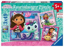 Ravensburger - Puzzle La Casa de Muñecas de Gabby (Gabby's Dollhouse) - 3 Puzzles de 49 Pièces - Version Française
