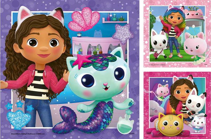 Ravensburger Puzzle La Casa de Muñecas de Gabby (Gabby's Dollhouse) 3x49 pièces Multilingue 5 ans Ravensburger Puzzle La Casa de Muñecas de Gabby (Gabby's Dollhouse) 3x49 pièces Multilingue 5 ans