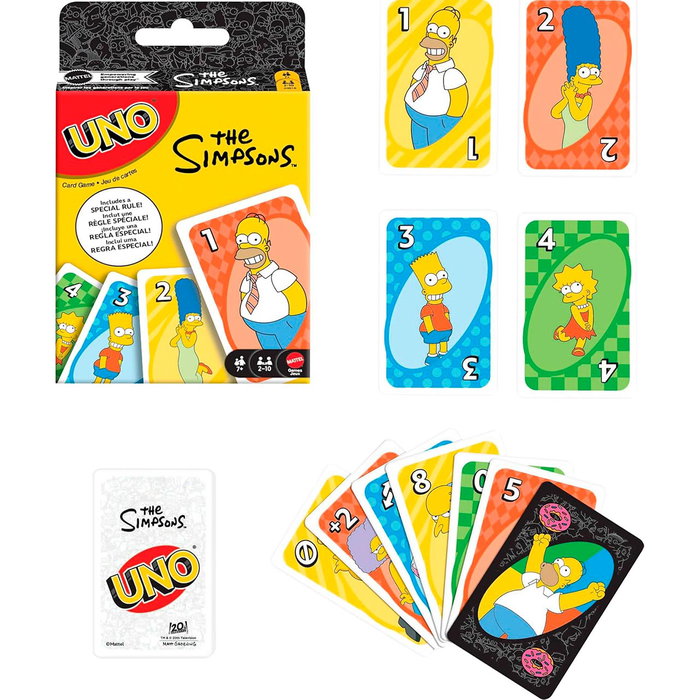 UNO Jeu de Cartes The Simpsons Mattel Games Multilingue (Français, Anglais, Allemand, Italien, Portugais, Espagnol) +7 Ans