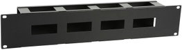 Lanview Panneau de gestion de câbles 2U type S 19 pouces avec couvercle noir