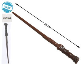 Atosa Baguette Magique Marron 35 cm avec Détails de Sorcier