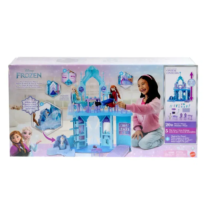 Disney Frozen Palais de glace d'Elsa - Coffret de jeu avec figurine Olaf et plus de 20 accessoires - La Reine des Neiges - Réf. JGG41