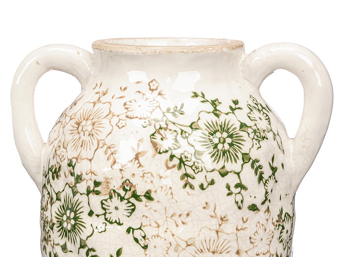 Giftdecor Jarron Nonna 2 Anses Vert Beige 29,5 cm Céramique (Set de 6)