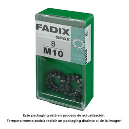 Fadix Boîte de 8 rondelles dentées M 10 en acier