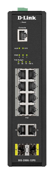 D-Link Switch Industriel Géré PoE 12 Ports Gigabit 10/100/1000 8 Ports PoE 240W L2 Noir D-Link Switch Industriel Géré PoE 12 Ports Gigabit 10/100/1000 8 Ports PoE 240W L2 Noir