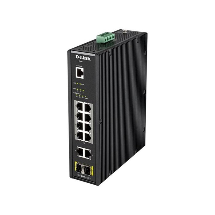 D-Link Switch Industriel Géré PoE 12 Ports Gigabit 10/100/1000 8 Ports PoE 240W L2 Noir D-Link Switch Industriel Géré PoE 12 Ports Gigabit 10/100/1000 8 Ports PoE 240W L2 Noir