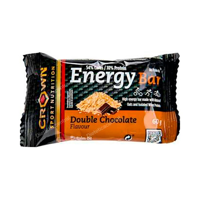 CROWN SPORT NUTRITION Energy Bar Doble Choc - Barre Energétique Avoine et Protéine - 1 X 60 g CROWN SPORT NUTRITION Energy Bar Doble Choc - Barre Energétique Avoine et Protéine - 1 X 60 g