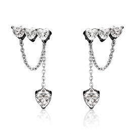 Chiara Ferragni Boucles d'oreilles Silver Collection en argent massif gris