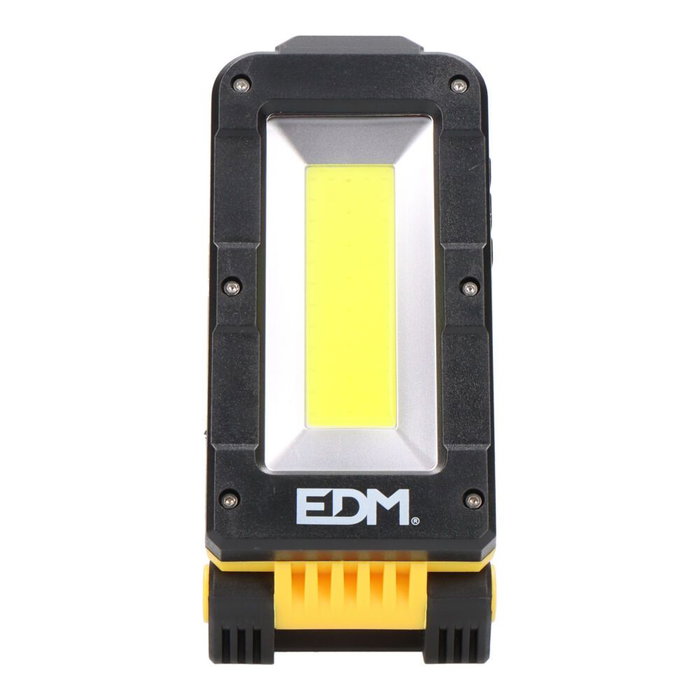 Edm Lampe de travail LED rechargeable 500lm avec base pivotante 180°, batterie lithium 2000mAh, IP44, crochet et aimant Edm Lampe de travail LED rechargeable 500lm avec base pivotante 180°, batterie lithium 2000mAh, IP44, crochet et aimant