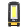 Edm Lampe de travail LED rechargeable 500lm avec base pivotante 180°, batterie lithium 2000mAh, IP44, crochet et aimant