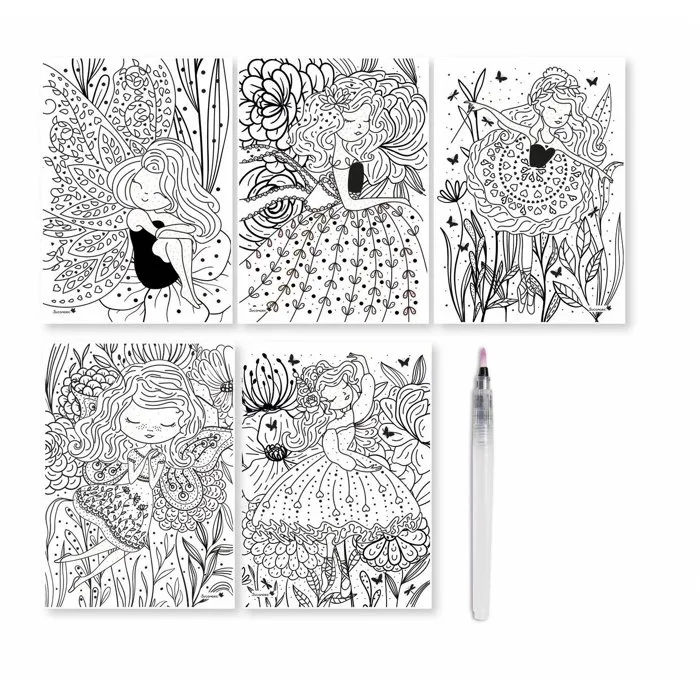 Sycomore - Jeu de Peinture Magique à l'Eau Artissimo Les Mondes Féériques - 5 Tableaux à Révéler - Activité Créative pour Enfants Dès 4 Ans