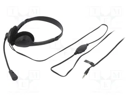 LOGILINK HS0055 Écouteurs avec microphone noir Jack 3,5mm