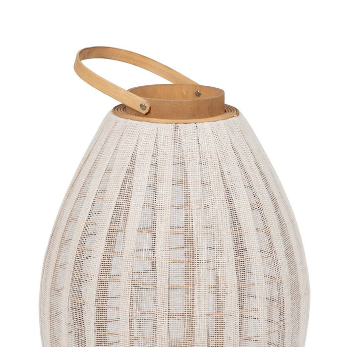BigBuy Home Lanterne Beige Naturel Bambou Verre 36 x 36 x 56 cm BigBuy Home Lanterne Beige Naturel Bambou Verre 36 x 36 x 56 cm