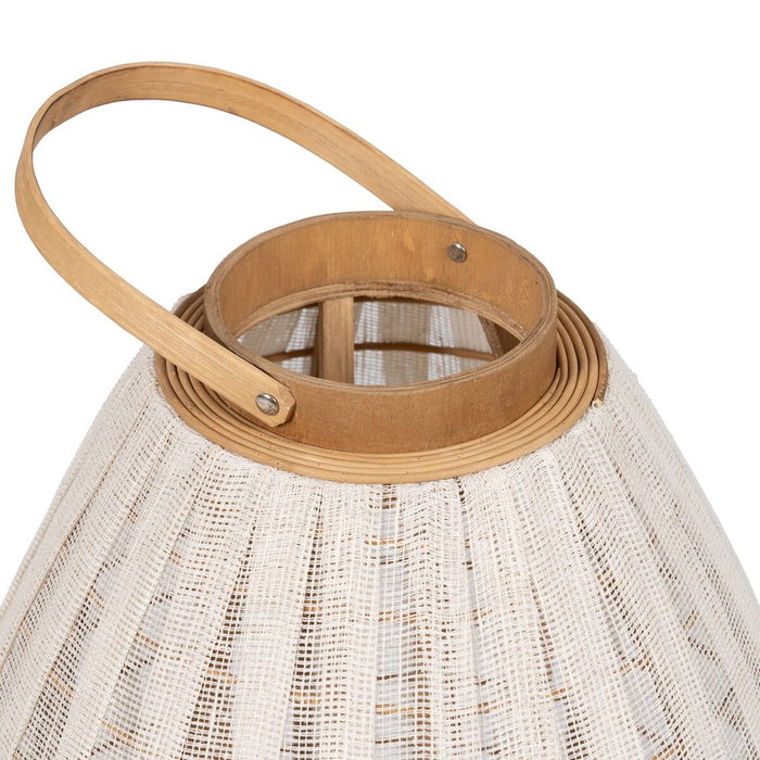 BigBuy Home Lanterne Beige Naturel Bambou Verre 36 x 36 x 56 cm BigBuy Home Lanterne Beige Naturel Bambou Verre 36 x 36 x 56 cm