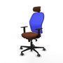 Piqueras y Crespo 1D036G2 Chaise de Bureau avec Appui-tête Bleu Marron