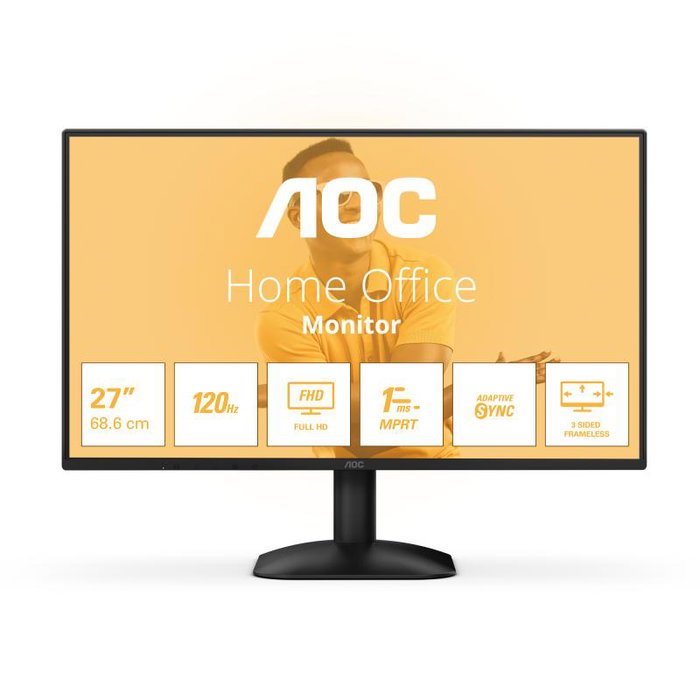 AOC 27B31H Moniteur PC 27 pouces Full HD 120 Hz Adaptive Sync 1 ms MPRT Filtre lumière bleue Sans scintillement Design sans bords AOC 27B31H Moniteur PC 27 pouces Full HD 120 Hz Adaptive Sync 1 ms MPRT Filtre lumière bleue Sans scintillement Design sans bords
