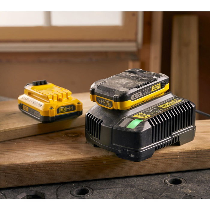Stanley Fatmax Kit 2 Batteries Li-ion 18V 2Ah et Chargeur 2A V20