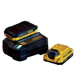 Stanley Fatmax - Kit 2 batteries 18V 2Ah Li-ion + Chargeur 2A, compatible avec outils V20, SFMCB12D2-QW - Performances améliorées