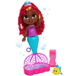 Just Play Poupée Ariel Junior Bubbles 39902 avec effets sonores et bulles, Disney, 30 cm