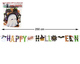 Atosa Guirlande Happy Halloween 250 cm avec Fantômes et Citrouilles