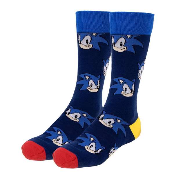 Cerdá Pack de 3 paires de chaussettes Sonic en boîte - Taille 40-46 (Réf: pack 3 piezas sonic en caja)