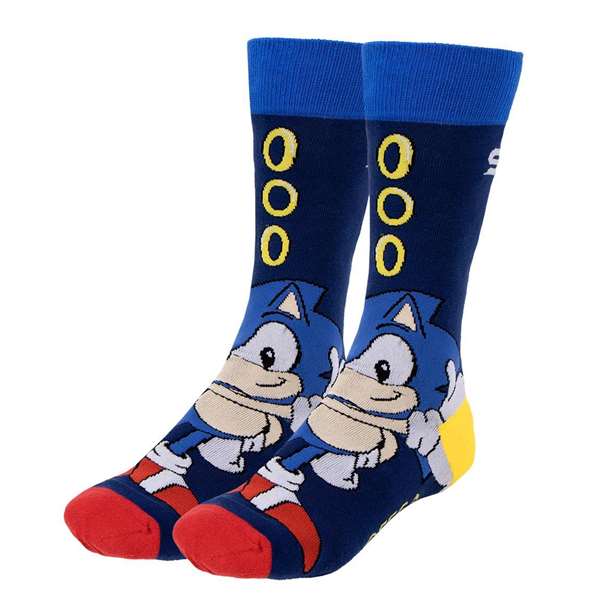 Cerdá Pack de 3 paires de chaussettes Sonic en boîte - Taille 40-46 (Réf: pack 3 piezas sonic en caja)