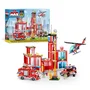 ZURU - Set de Construction Caserne de Pompiers MAX Fire Station Large (976 Pièces) avec Véhicules et Accessoires