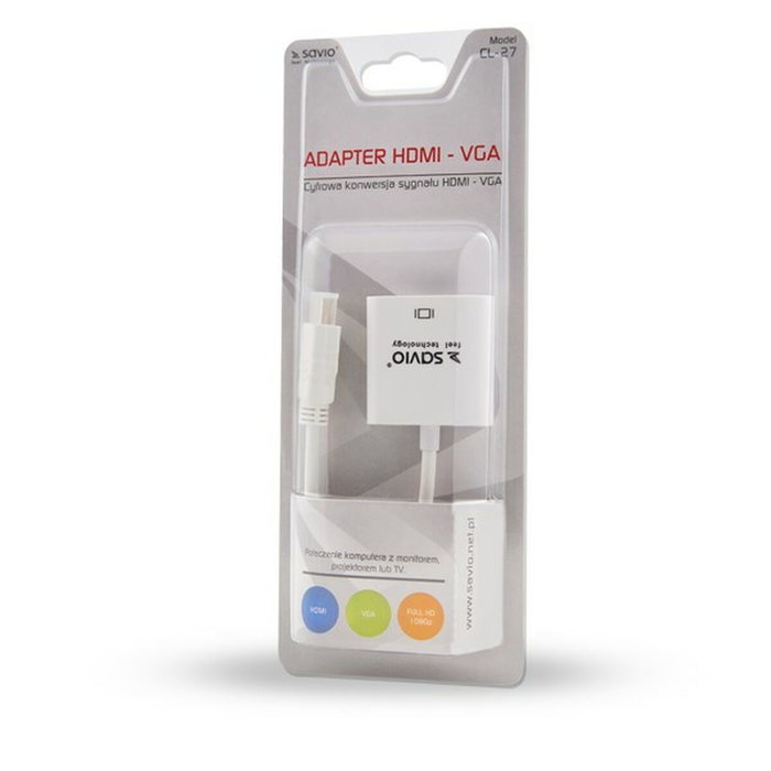Savio Adaptateur HDMI vers VGA CL-27 Blanc
