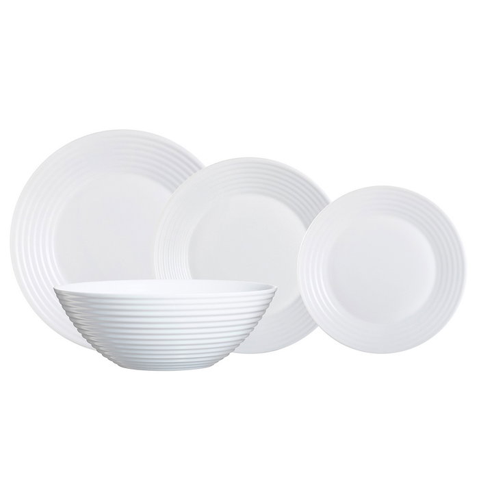 Luminarc Harena Service de Vaisselle Opal 19 Pièces - 6 Personnes en Verre Trempé Luminarc Harena Service de Vaisselle Opal 19 Pièces - 6 Personnes en Verre Trempé