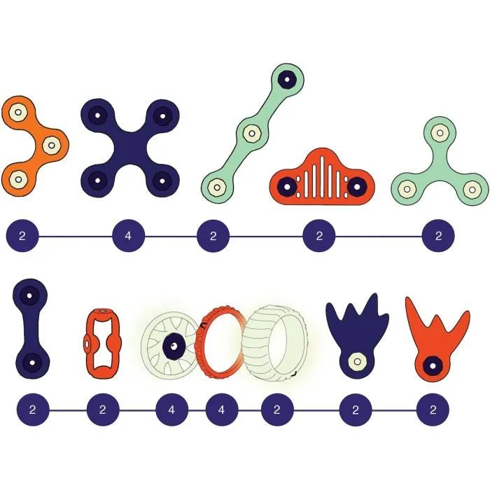 Clixo Gipsy Toys - Jeu de construction magnétique flexible 30 pièces brillant dans le noir, compatible avec tous les packs, à partir de 6 ans