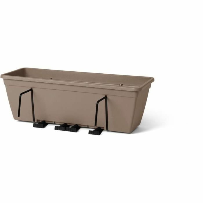 Garden Id Kit jardinière Smart avec crochet en métal, réserve d'eau et écarteur, Taupe 50 cm