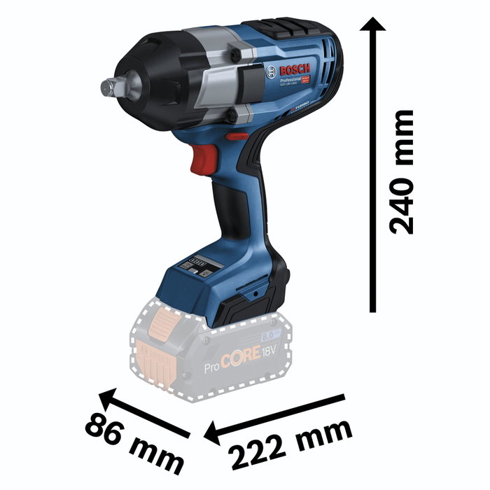 Bosch GDS 18V-1000 Professional Clé à choc sans fil avec 2x batteries 5,5 Ah