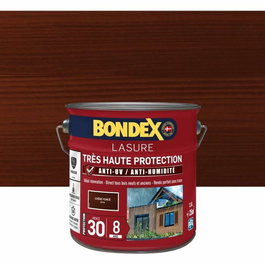 Bondex - Lasure extérieure haute protection 8 ans indice UV 30 chêne foncé satin - 2,5 litres - Pour la protection et décoration des bois extérieurs