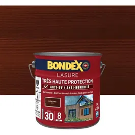 Bondex - Lasure extérieure haute protection 8 ans indice UV 30 chêne foncé satin - 2,5 litres - Pour la protection et décoration des bois extérieurs