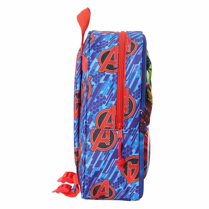 Marvel Mochila 3D Les Vengeurs Avengers pour école maternelle et préscolaire - 27 cm avec compartiment principal à fermeture éclair et anse de transport