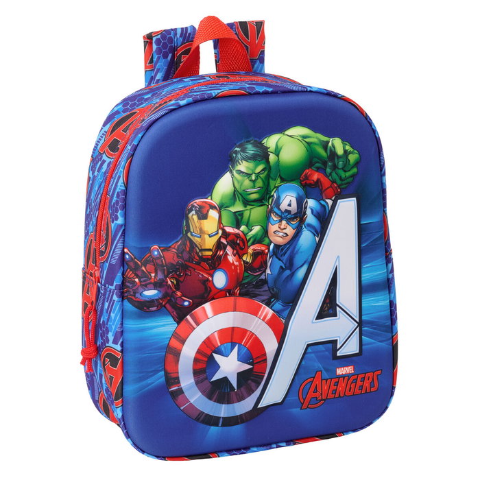 Sac à dos enfant The Avengers Rouge Bleu foncé 22 x 27 x 10 cm 3D Sac à dos enfant The Avengers Rouge Bleu foncé 22 x 27 x 10 cm 3D